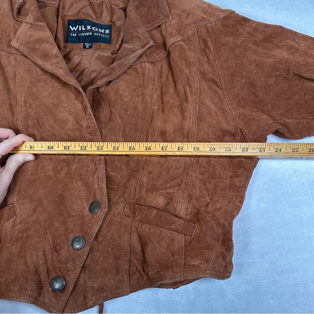 Wilsons 80s vintage suede brown Leather Jacket western southwestern boho cowboy - Picture 5 of 15